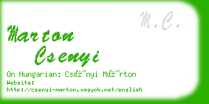 marton csenyi business card